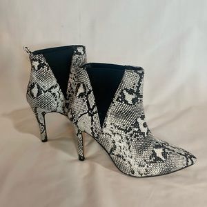 Snakeskin booties